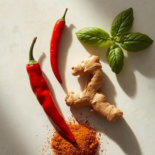 Capsicum, ginger, cinnamon, curry spice, basil - additives that accelerate metabolism