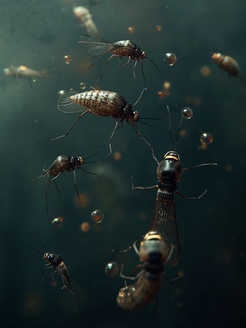 Butterfly larvae and other aquatic invertebrates