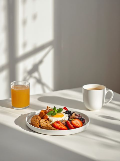 What is the method to create a wholesome and balanced breakfast serving?