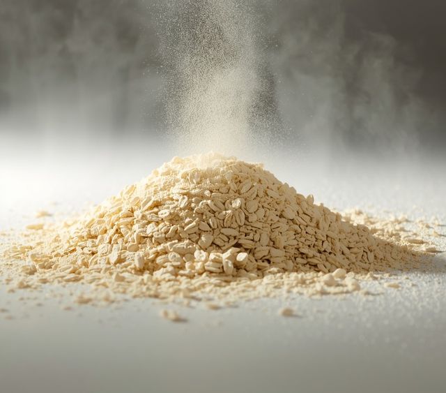Powdered finely ground oat flakes