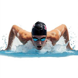 Schwimmen, Kraulen, schnell, energiegeladen, erfahrener Schwimmer