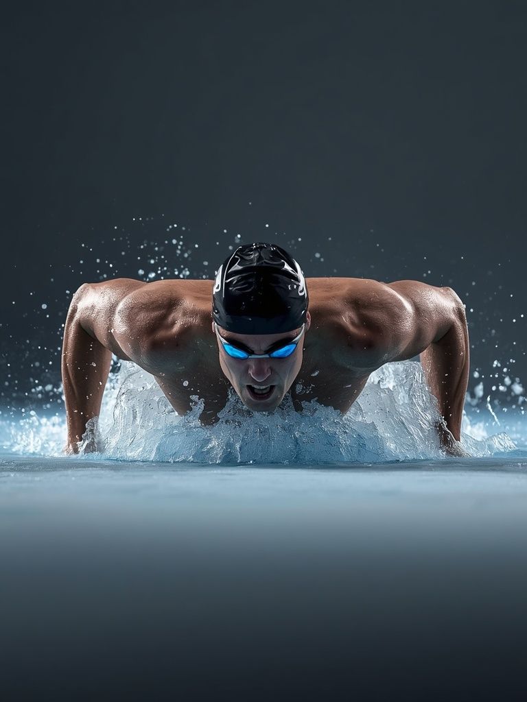 Schwimmen, Kraulen, schnell, energiegeladen, erfahrener Schwimmer