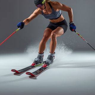 Skifahren, Abfahrt, leichte Anstrengung