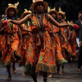 Taniec karaibski (Abakua, Beguine, Bellair, Bongo, Brukin's, Caribbean Quadrills, Dinki Mini, Gere, Gumbay, Ibo, Jonkonnu, Kumina, Oreisha, Jambu)