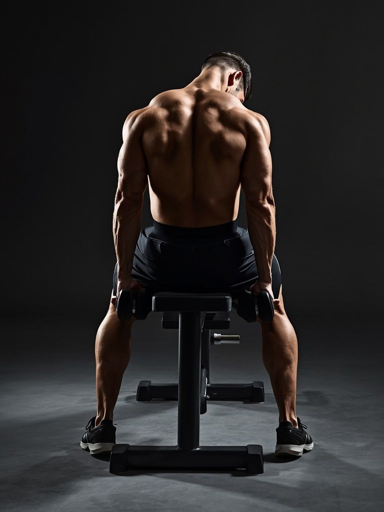 Bent Over Dumbbell Rear Delt Raise With Head On Bench