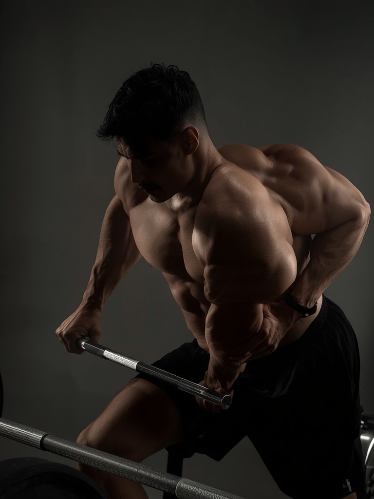 Bent Over One-Arm Long Bar Row