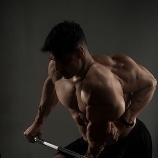 Bent Over One-Arm Long Bar Row