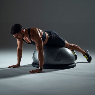 Bosu Ball Cable Crunch With Side Bends