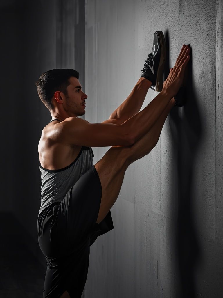 Calf Stretch Elbows Against Wall