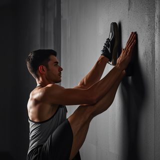 Calf Stretch Elbows Against Wall