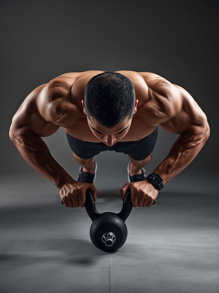 Close-Grip Push-Up off of a Dumbbell