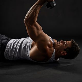 Dumbbell Lying One-Arm Rear Lateral Raise