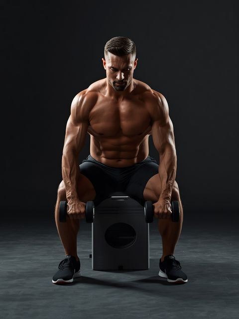 Kurzhantel Sitzend Box Jump