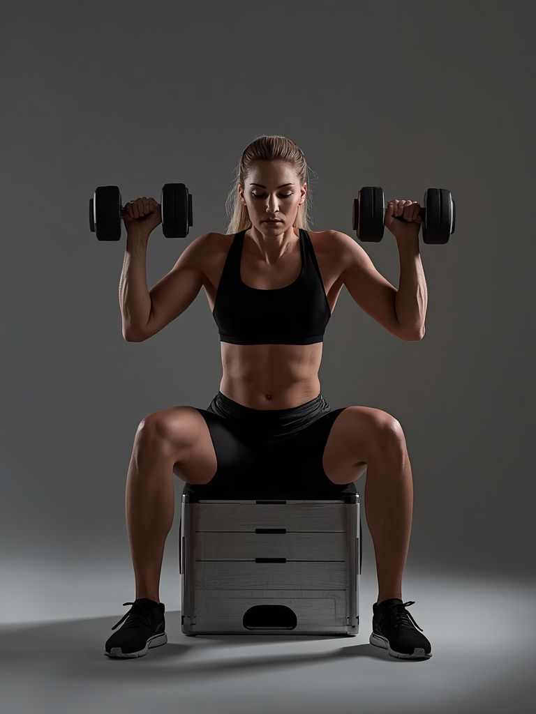 Dumbbell Seated Box Jump