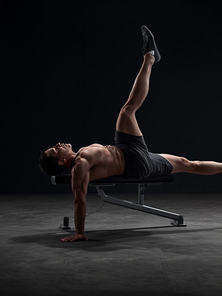 Flat Bench Lying Leg Raise