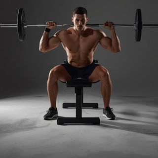 Front Barbell Squat To A Bench
