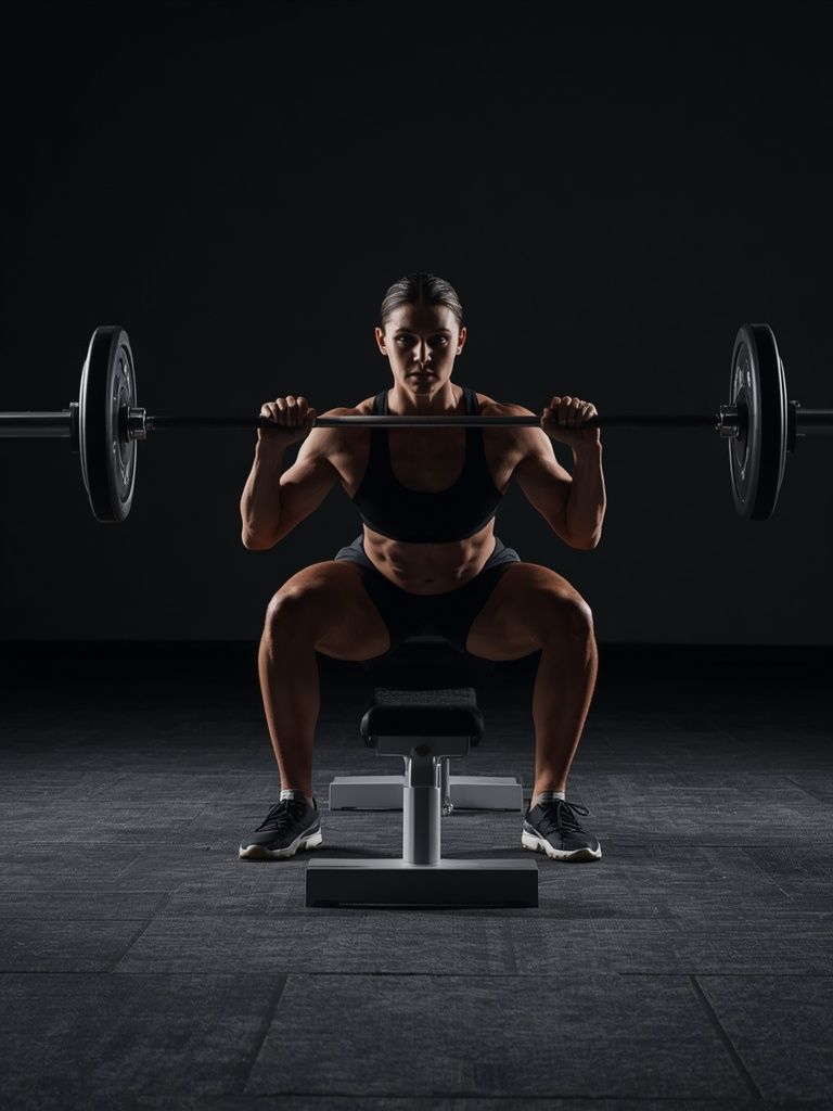 Front Barbell Squat To A Bench
