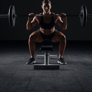 Front Barbell Squat To A Bench