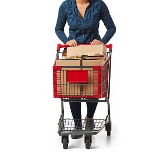 Putting away groceries (e.g. carrying groceries, shopping without a grocery cart), carrying packages