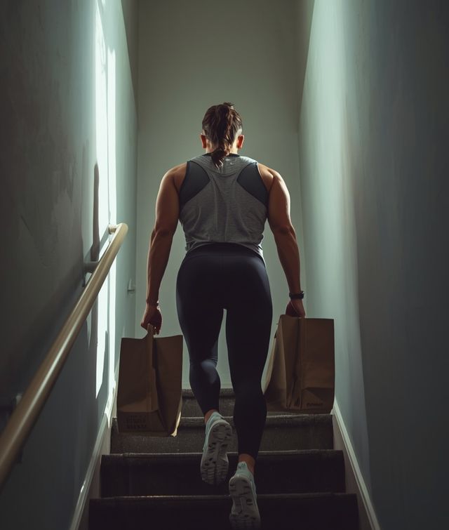 Carrying Groceries Upstairs