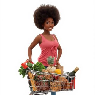 Food Shopping with Grocery Cart or Without, Standing or Walking