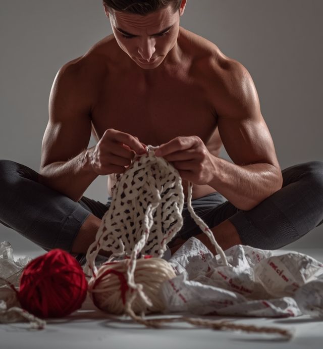 Stricken, Nähen und Geschenke verpacken im Sitzen