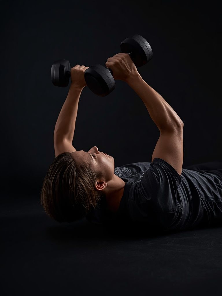 Lying Supine Dumbbell Curl