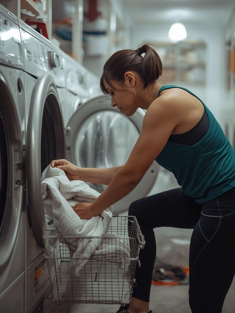 Laundry, drying, washing by hand, moderate effort