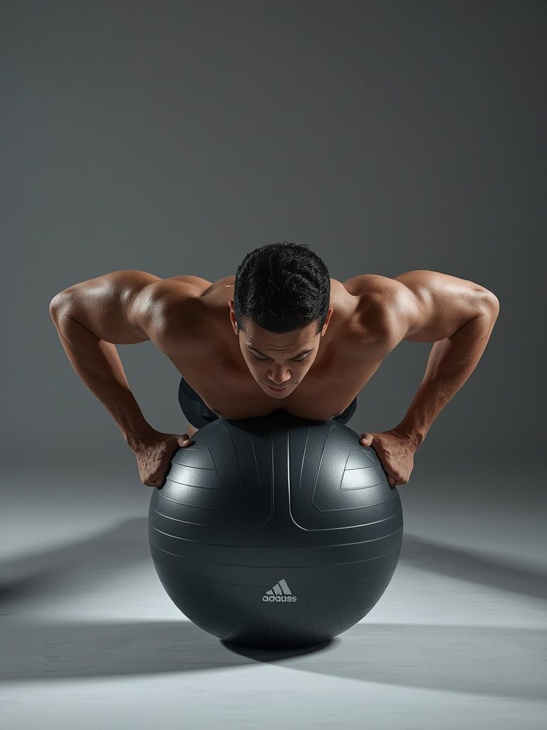Push-Ups With Feet On An Exercise Ball