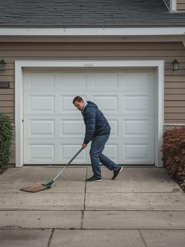 Kehrende Garage, Gehweg oder außerhalb des Hauses