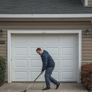 Sweeping Garage, Sidewalk or Outside of House