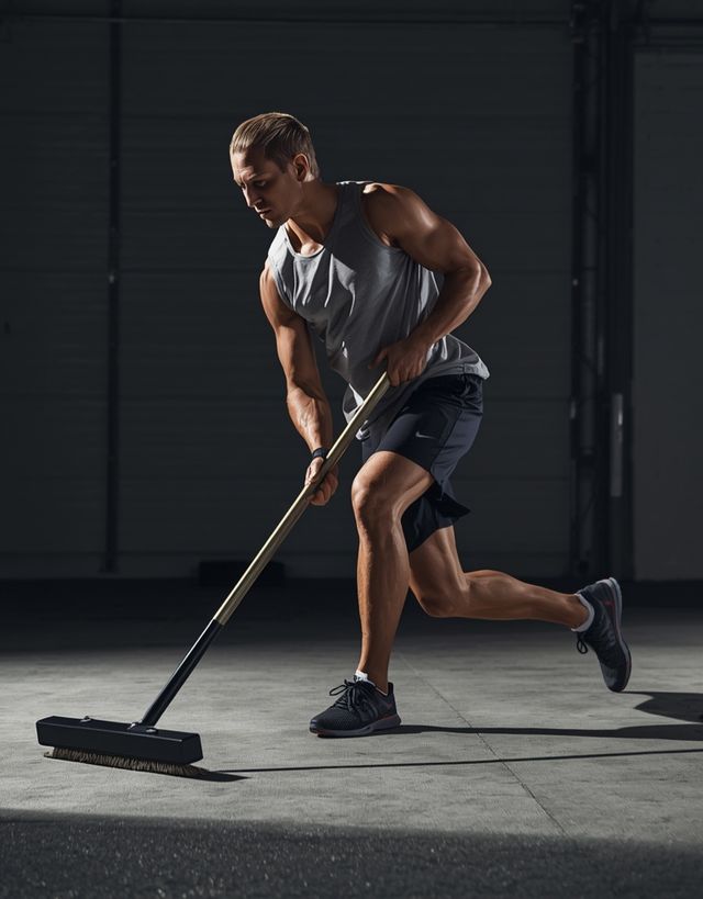 Sweeping garage or sidewalk