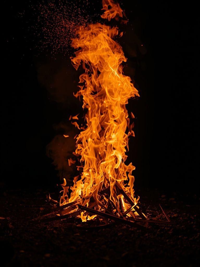 Bau eines Feuers im Inneren