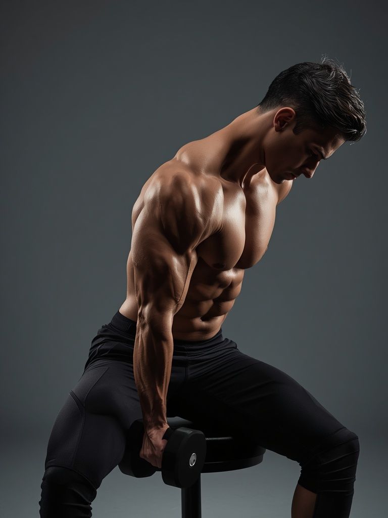 Seated Bent-Over One-Arm Dumbbell Triceps Extension