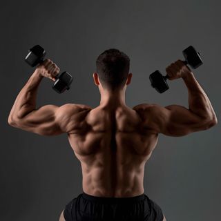 Seated Bent-Over Two-Arm Dumbbell Triceps Extension