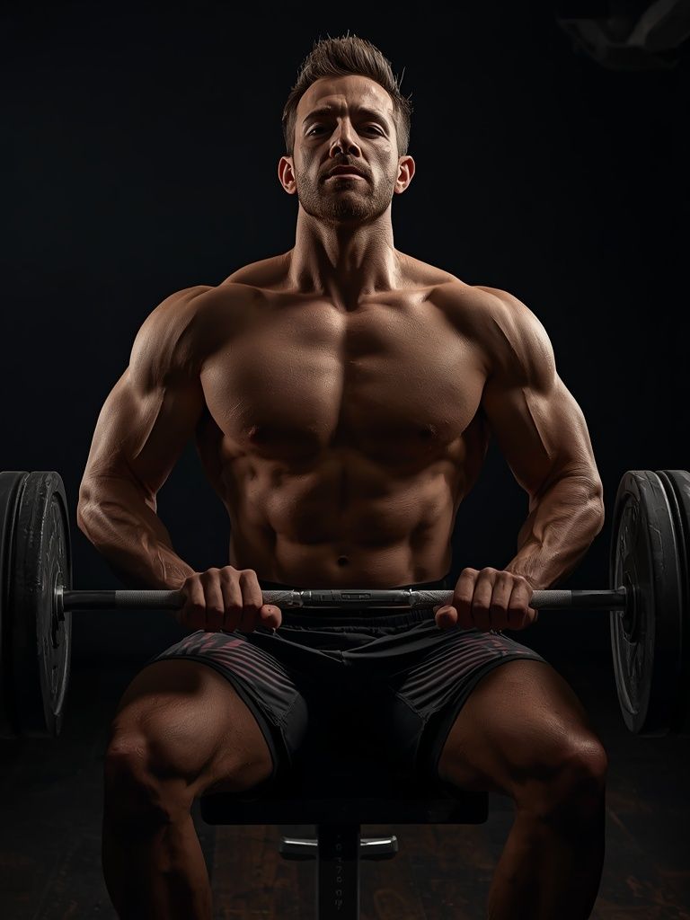 Seated Close-Grip Concentration Barbell Curl