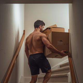 Moving Household Items Upstairs, Carrying Boxes or Furniture
