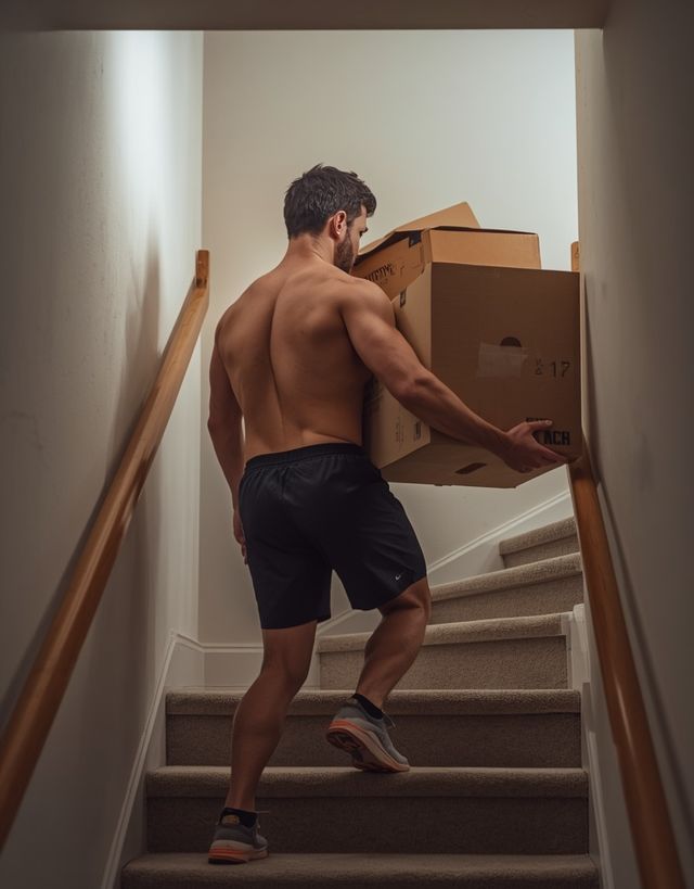 Carrying Furniture and Boxes Upstairs