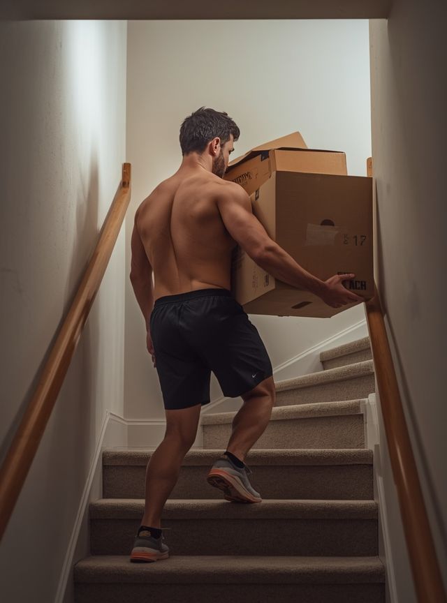 Carrying Furniture and Boxes Upstairs