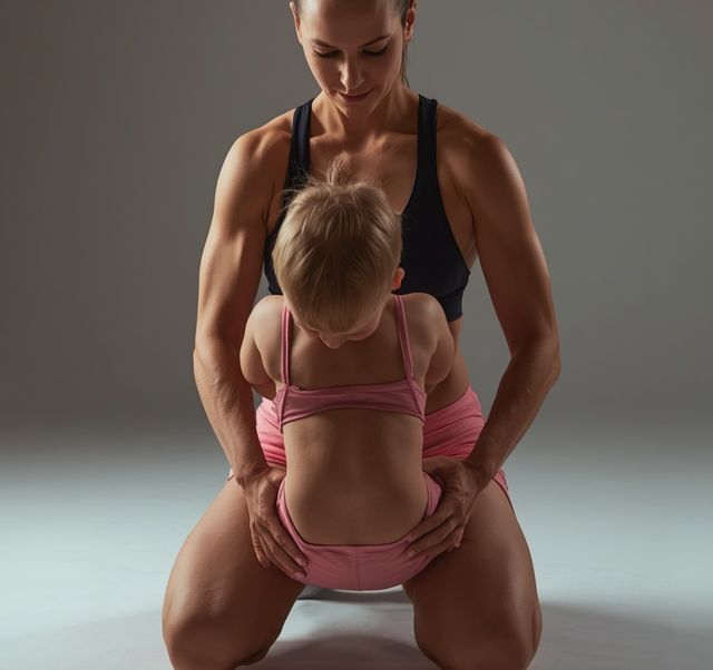 Child care while sitting or kneeling