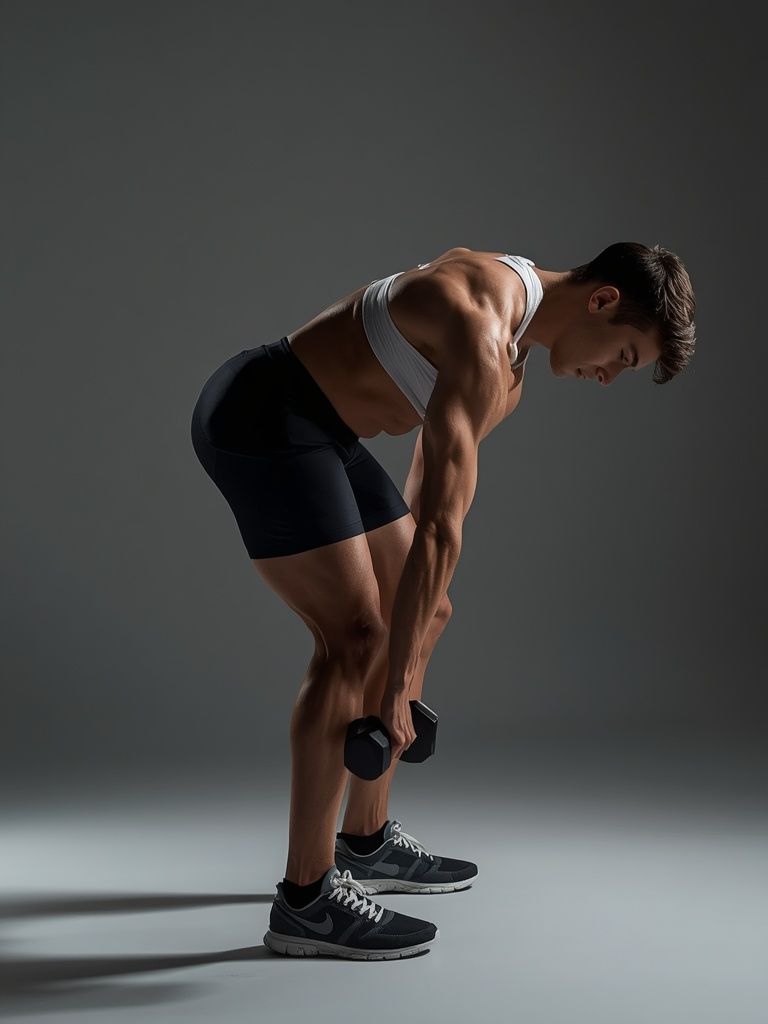 Stehend Bent-Over One-Arm Kurzhantel Triceps Streckung