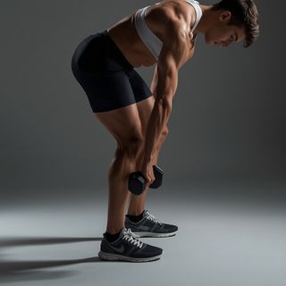 Stehend Bent-Over One-Arm Kurzhantel Triceps Streckung