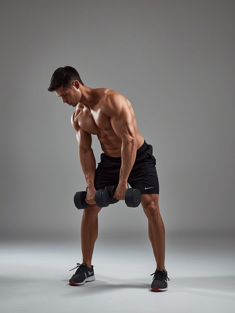 Stehend Bent-Over Two-Arm Kurzhantel Triceps Streckung