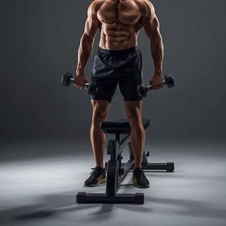 Standing One-Arm Dumbbell Curl Over Incline Bench