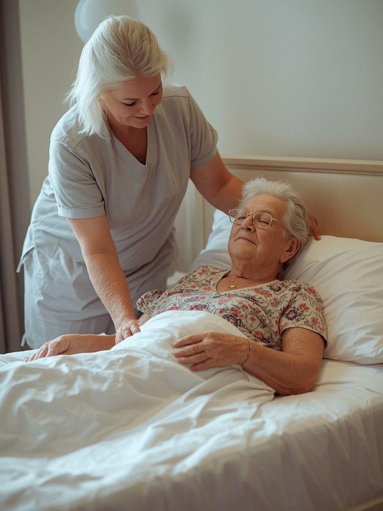 Pflege für ältere Menschen, behinderte Erwachsene, Baden, Ankleiden, Umsetzen ins und aus dem Bett, nur während aktiver Zeiten