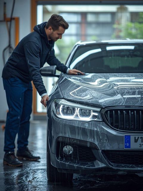 Autowaschen und Wachsen