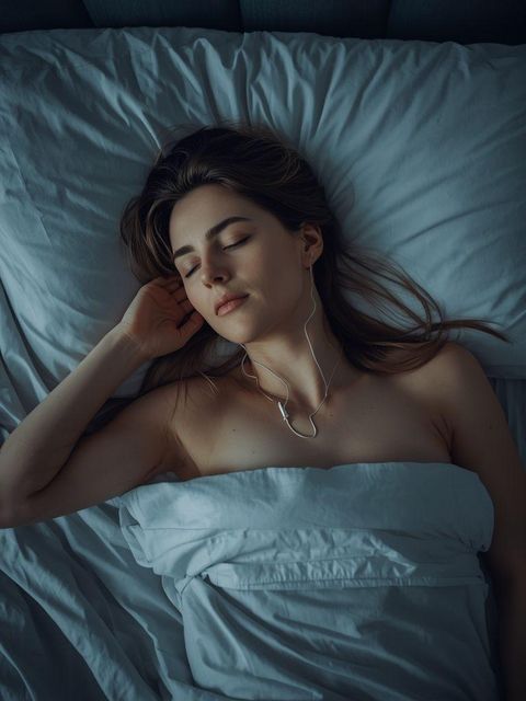 Ruhig liegen, nichts tun, im Bett wach liegen, Musik hören (nicht reden oder lesen)