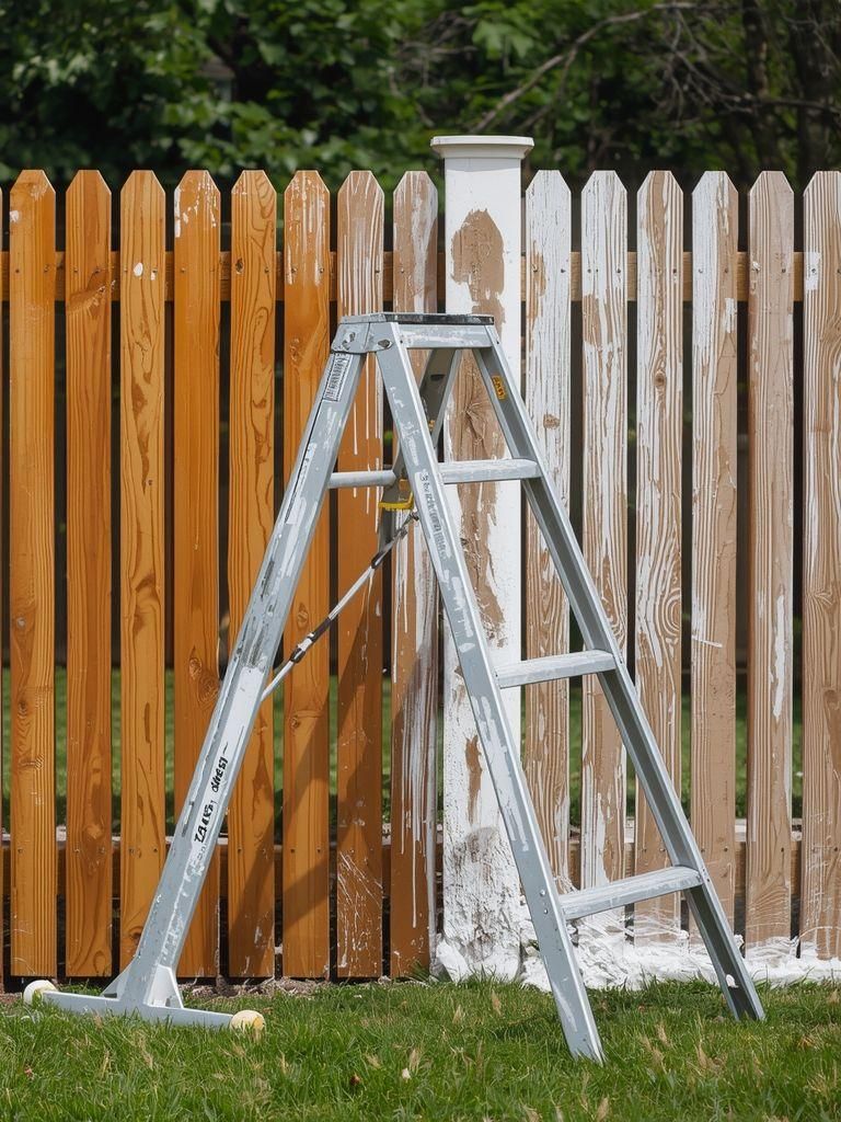 Zaunwaschen, Zaunbemalung, mäßiger Aufwand