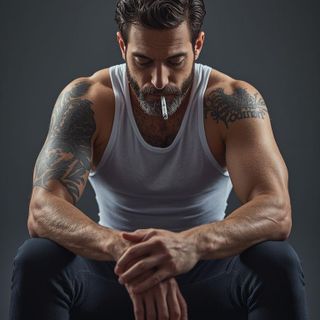 Sitting, Smoking