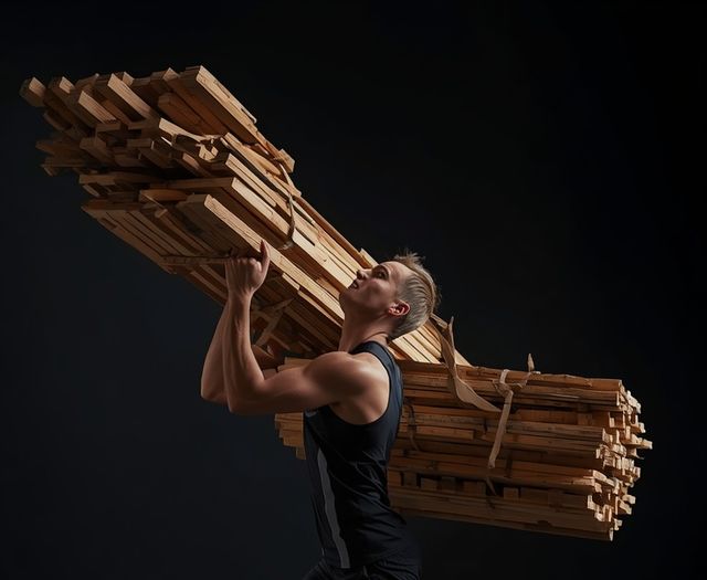 Holz tragen und stapeln (leichter bis moderater Aufwand)